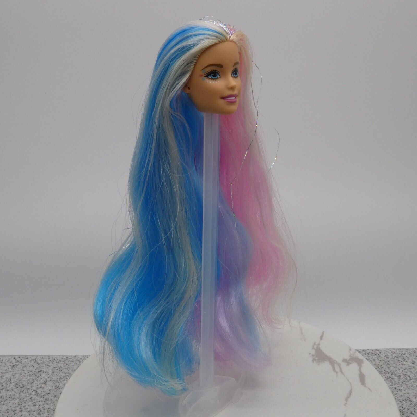 Barbie Fantasy Hair Doll Head Millie Face Pink Blue Blonde Hair 2020 GHN04