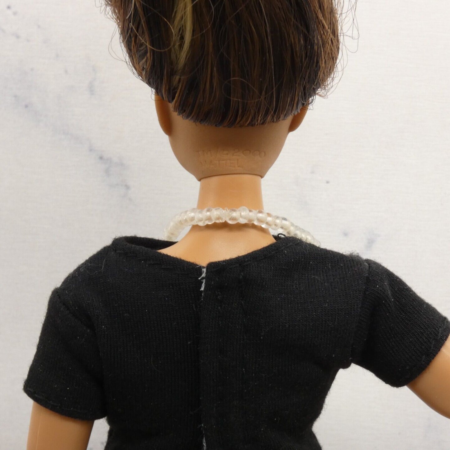 Barbie Doll Size Stacked Layered Necklace Clear Off White Beads Stretch Handmade