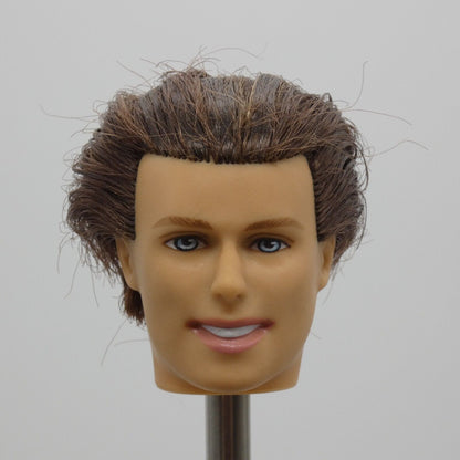 Barbie Prince Ken Tea Party Doll Head Only Rooted Brown Hair 2004 Mattel G6281