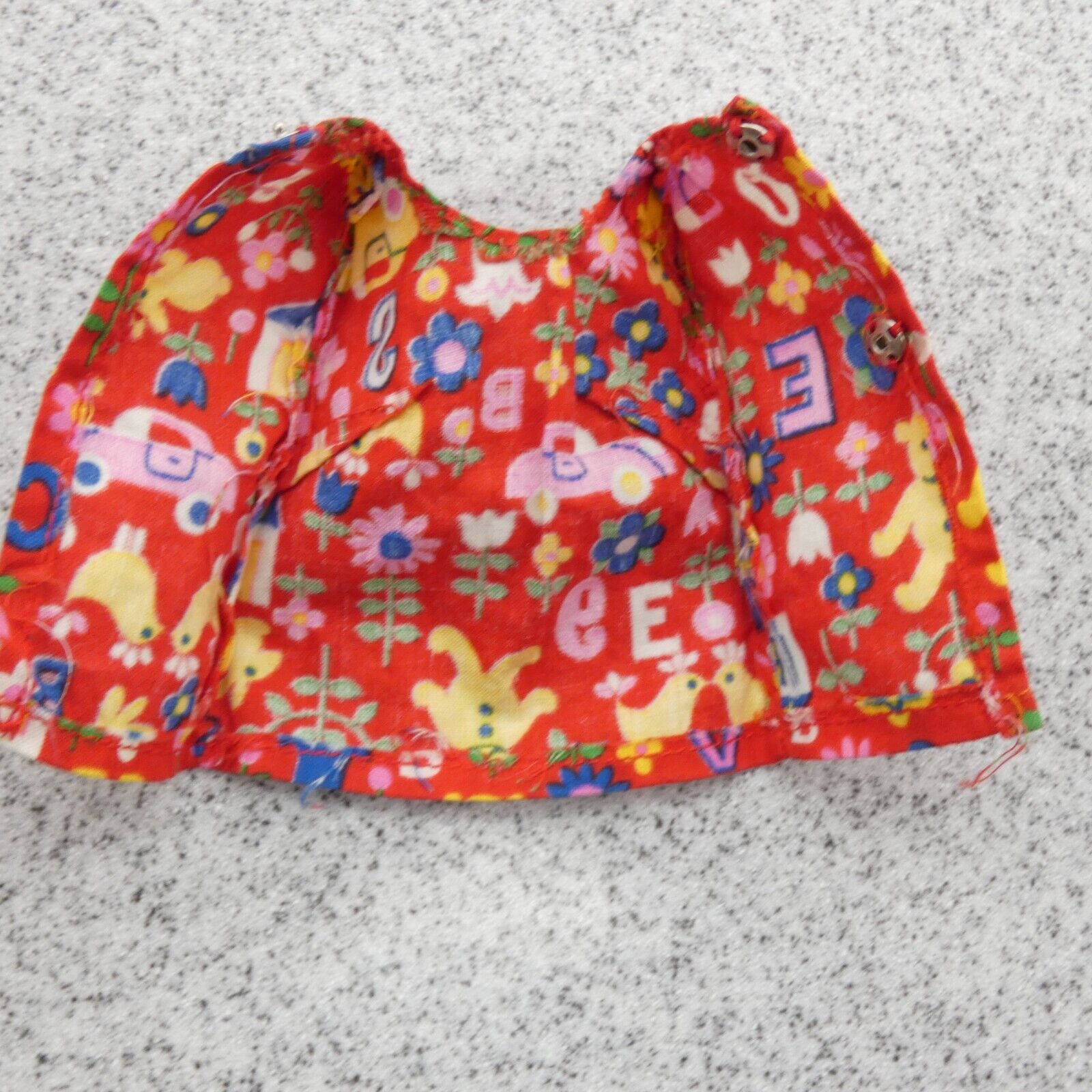 Barbie Doll Size Top Shirt Blouse Sleeveless Red Pre-School Kindergarten Teacher