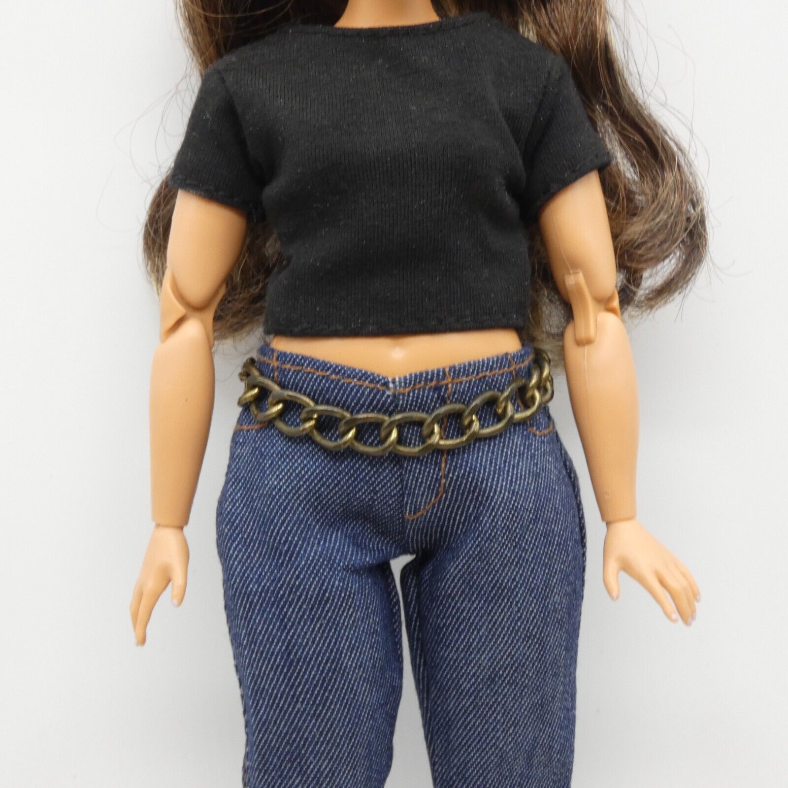 Barbie Curvy Doll Size Antique Bronze Chain Belt Chunky Adjustable Handmade OOAK