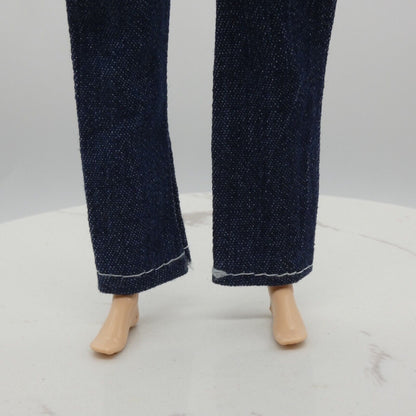 Barbie Doll Size Jeans Dark Wash Blue Pants Straight Leg Mid Waist Ankle Capri