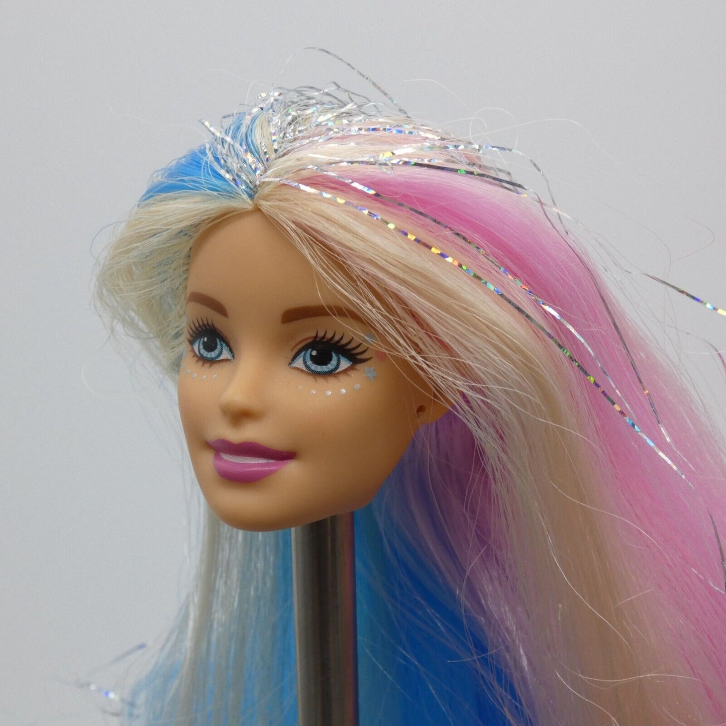 Barbie Fantasy Hair Doll Head Millie Face Pink Blue Blonde Hair 2020 GHN04 M03