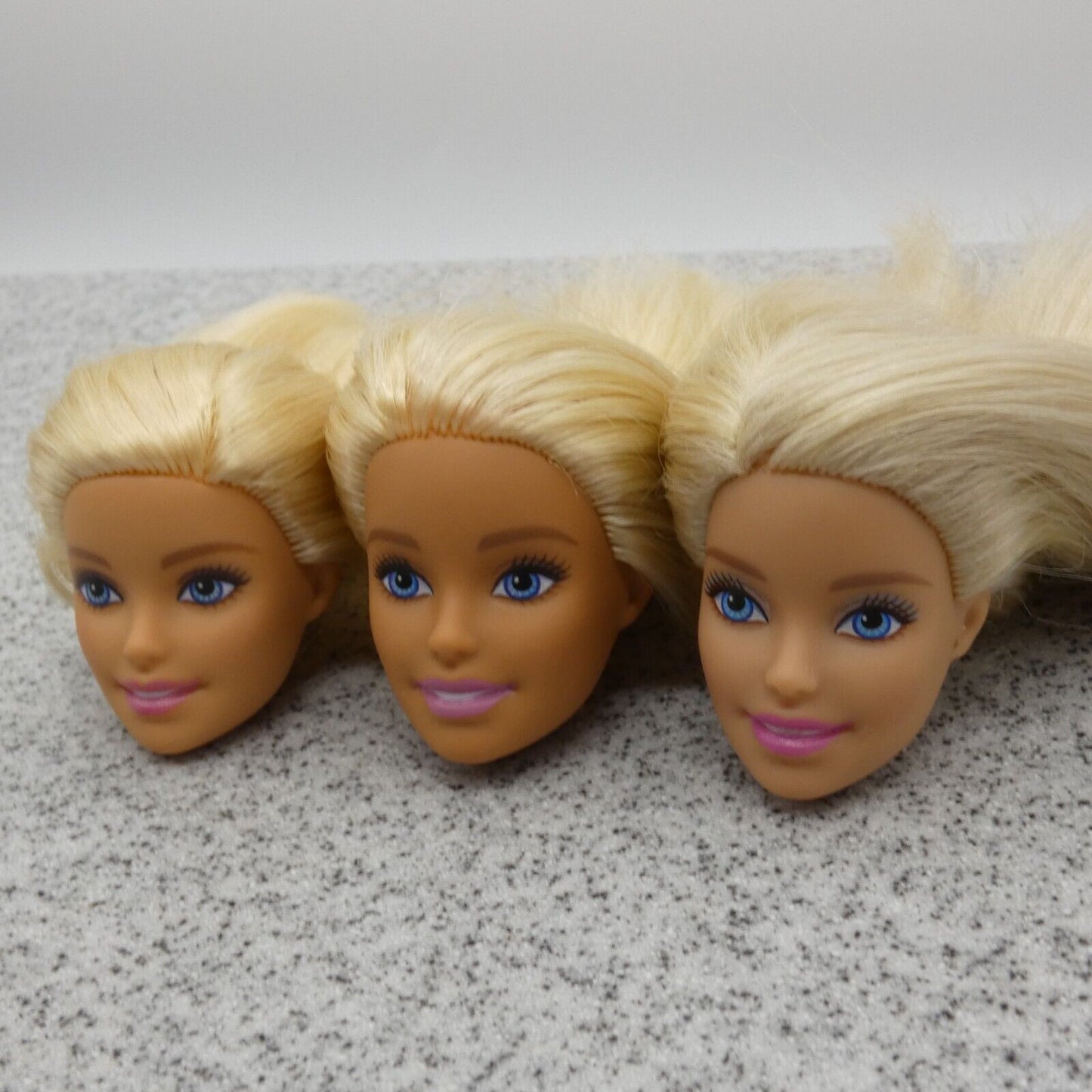 Barbie Doll Head Lot of 3 Millie Face Blonde Blue Eyes Medium Light Skin J291