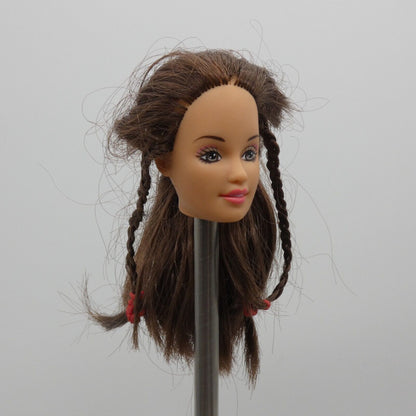 Barbie Palm Beach Teresa Doll Head Brown Eyes Hair Medium Light Skin 2002 53459