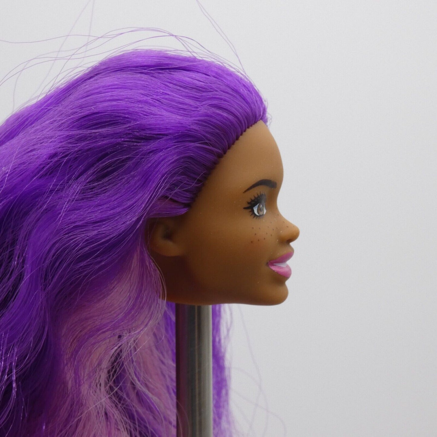 Barbie Mermaid Power AA Doll Head Brooklyn Purple Hair Freckles 2022 HHG53