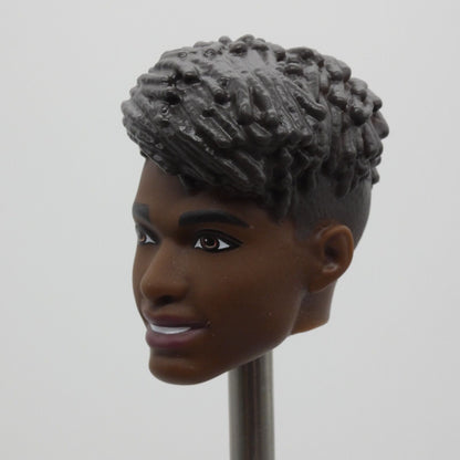 Barbie Fashionistas Ken Doll Head Spiky Quiff AA Dark Skin Tone 2022 HBV03