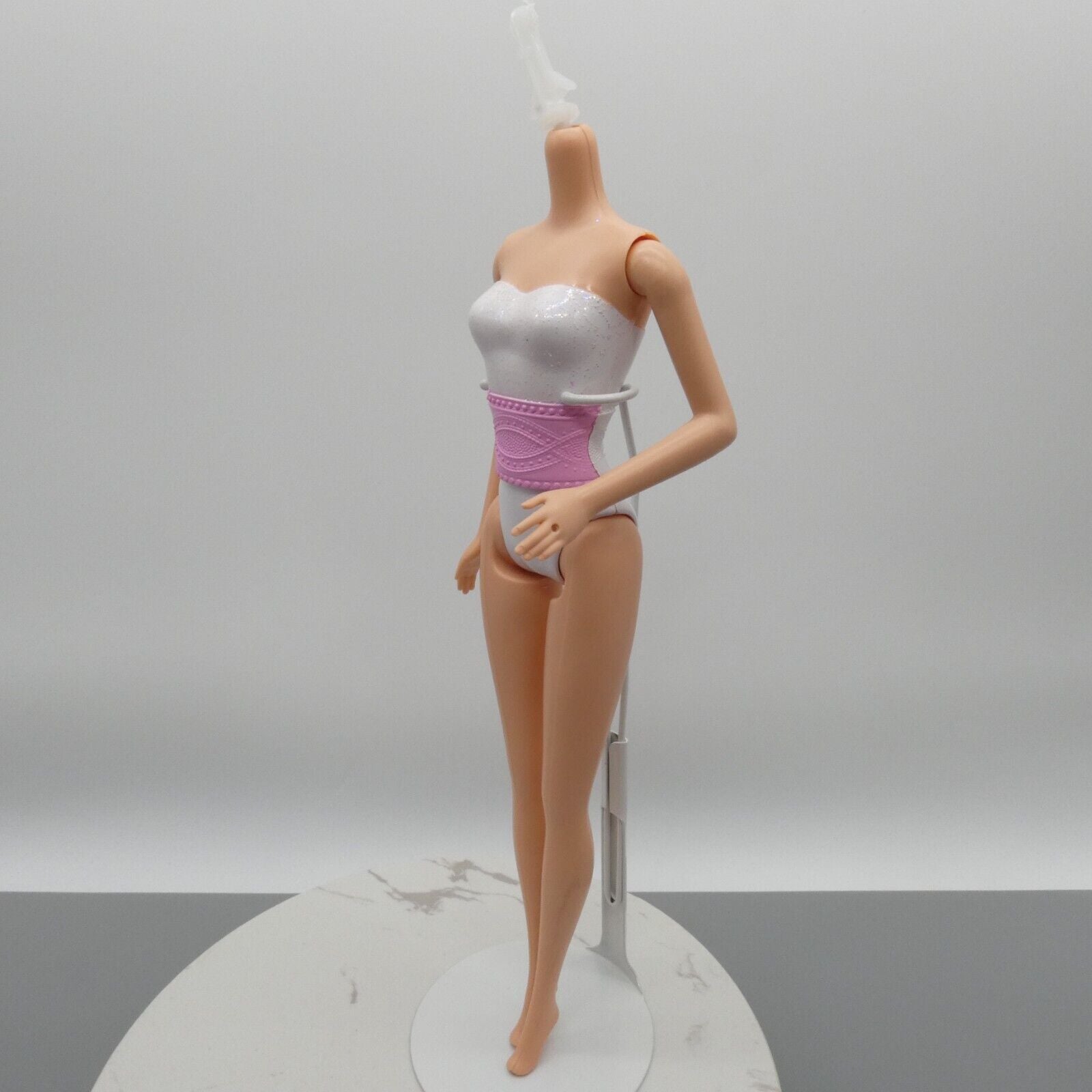 Barbie Fairytale Bride Doll Body Only White Molded Bodysuit 2018 Mattel CFF37