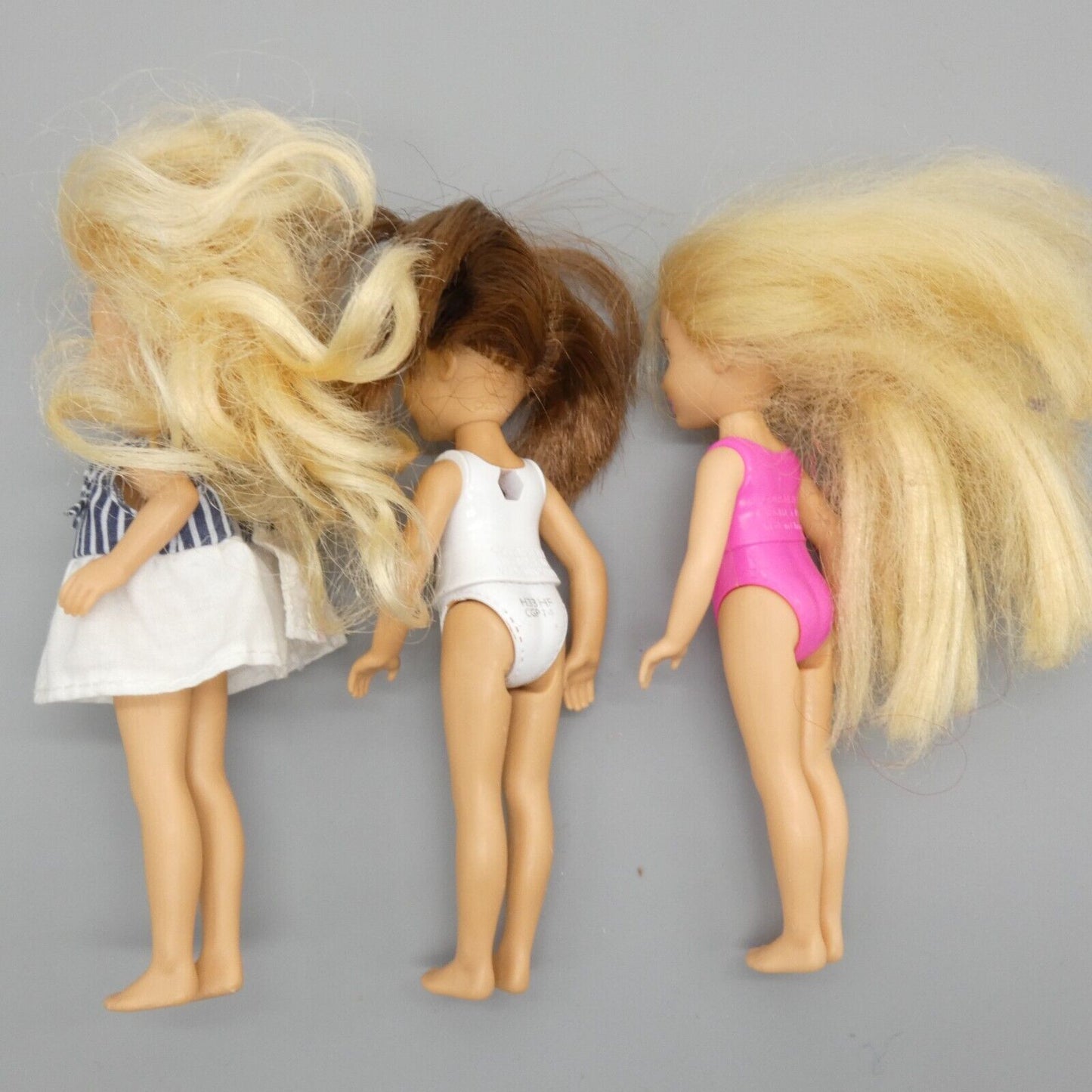 Barbie Chelsea Doll Lot Of 3 Dolls Two Blondes One Brunette Two Molded Bodysuits