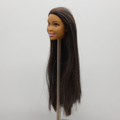 Barbie Glitter Hair Doll Head Nikki Face AA Medium Light Brown Skin 2015 CLG19