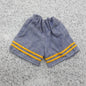 Barbie Doll Size Shorts Blue Jean Denim Like Yellow Stripe Accents Elastic Waist