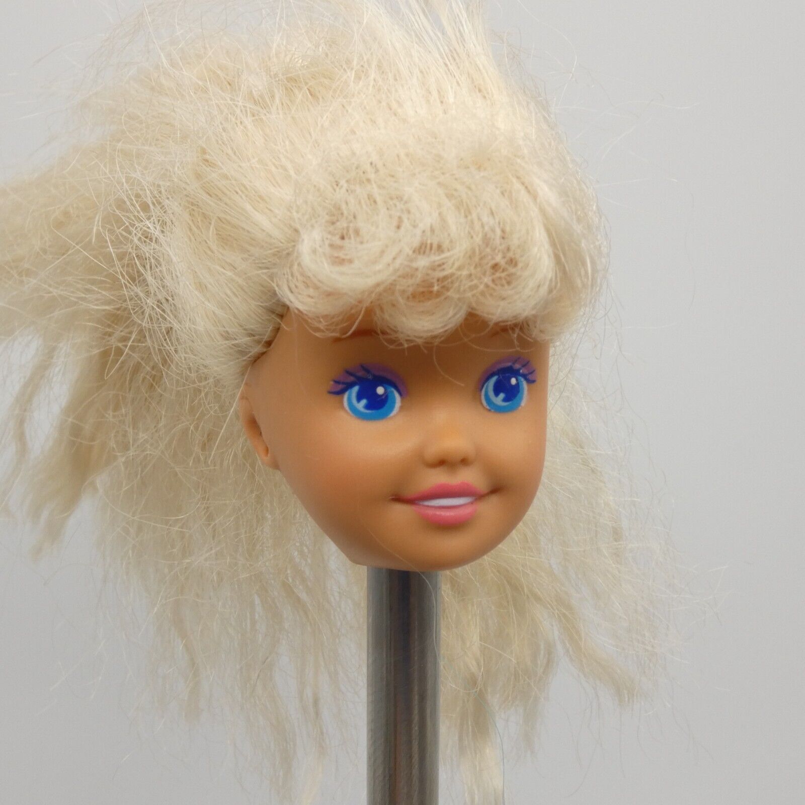 Barbie Little Sister Stacie Doll Head Wavy Hair Bangs Ponytail 1991 Mattel 4240