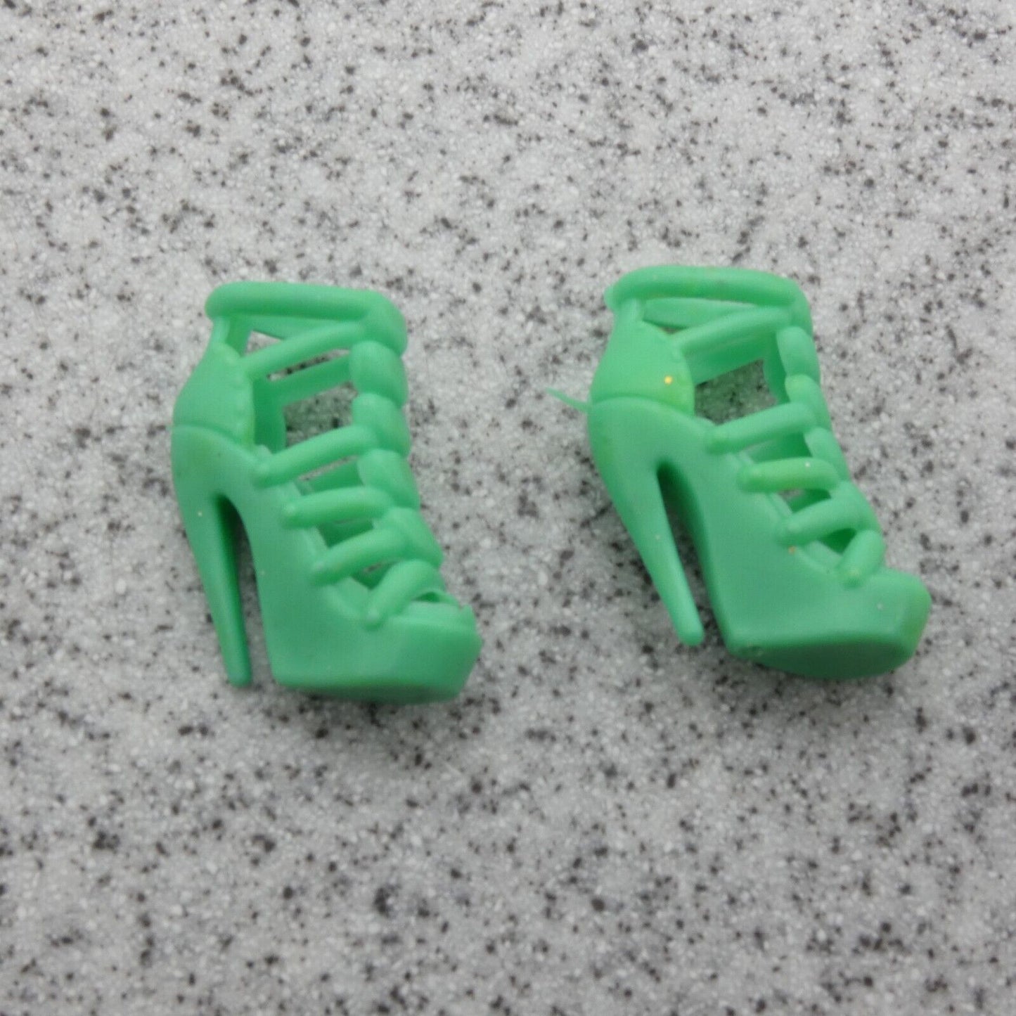 Barbie Doll Size Shoes High Heel Green Open Toe Sandals For Articulated Clone