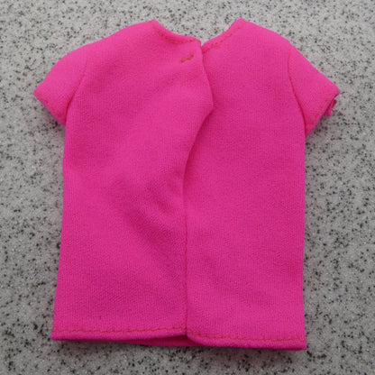 Barbie and the Rockers Doll Top Concert Shirt Neon Pink 1985 Mattel Short Sleeve