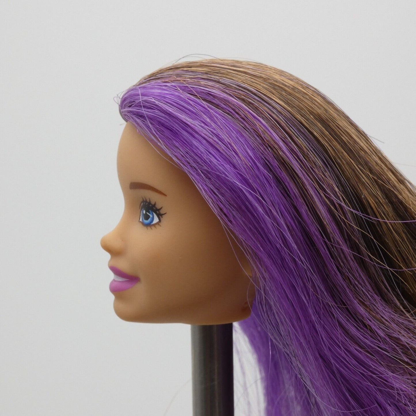 Barbie Skipper Doll Head Brown Hair Purple Eyes Light Skin FJB00 Mattel 2018