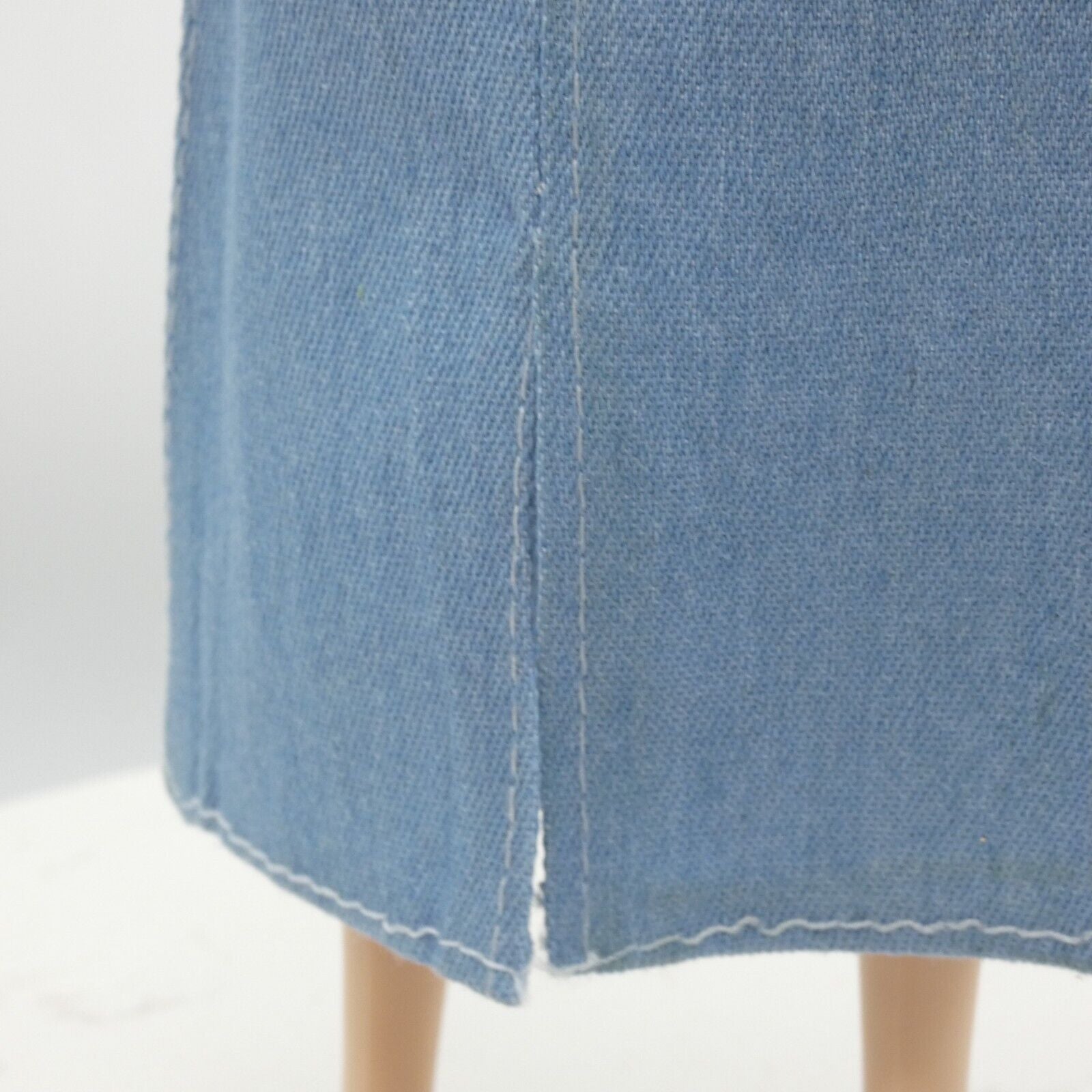 Barbie Doll Size Long Skirt Light Blue Denim Maxi A Line Ankle Front Slit