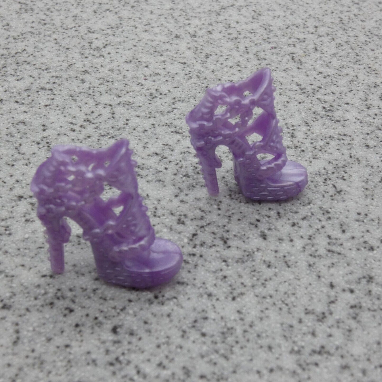 Barbie Doll Size Shoes High Heel Purple Open Toe Sandal Sim Chain Strap B1 Clone