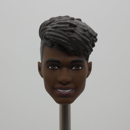 Barbie Fashionistas Ken Doll Head Spiky Quiff AA Dark Skin Tone 2022 HBV03 04