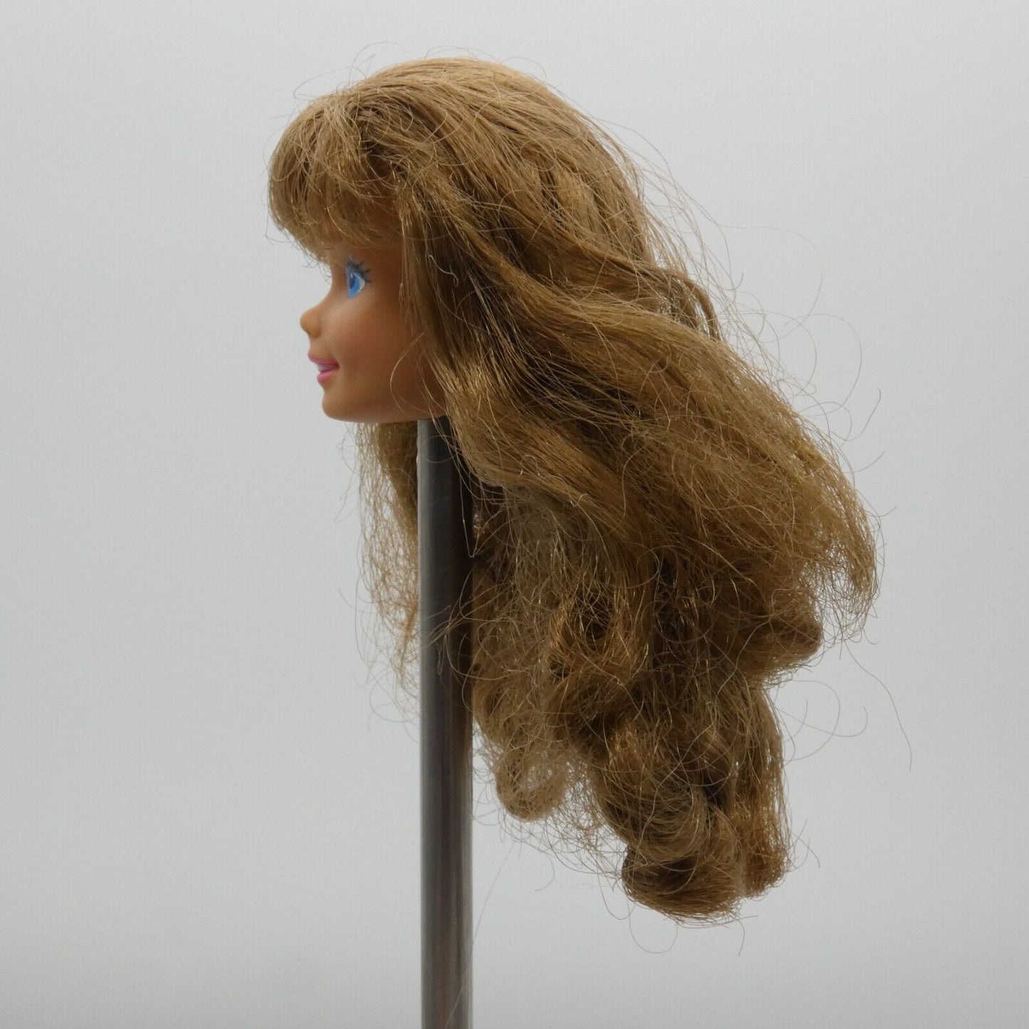 Barbie Little Debbie SuperStar Doll Head Light Skin Curly Brown Hair 1992 10123