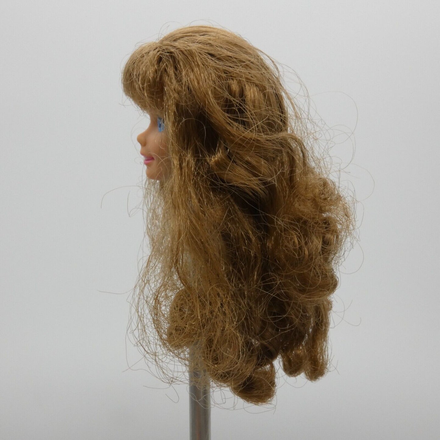 Barbie Little Debbie SuperStar Doll Head Light Skin Curly Brown Hair 1992 10123