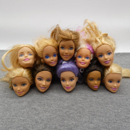 Barbie Doll Head Lot 10 Heads SuperStar Generation Girl Millie Summer Carnaval