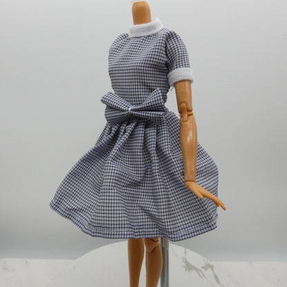 Barbie Doll Size Fashion Dress Black White Check Retro Lucy Fits Model Muse MTM