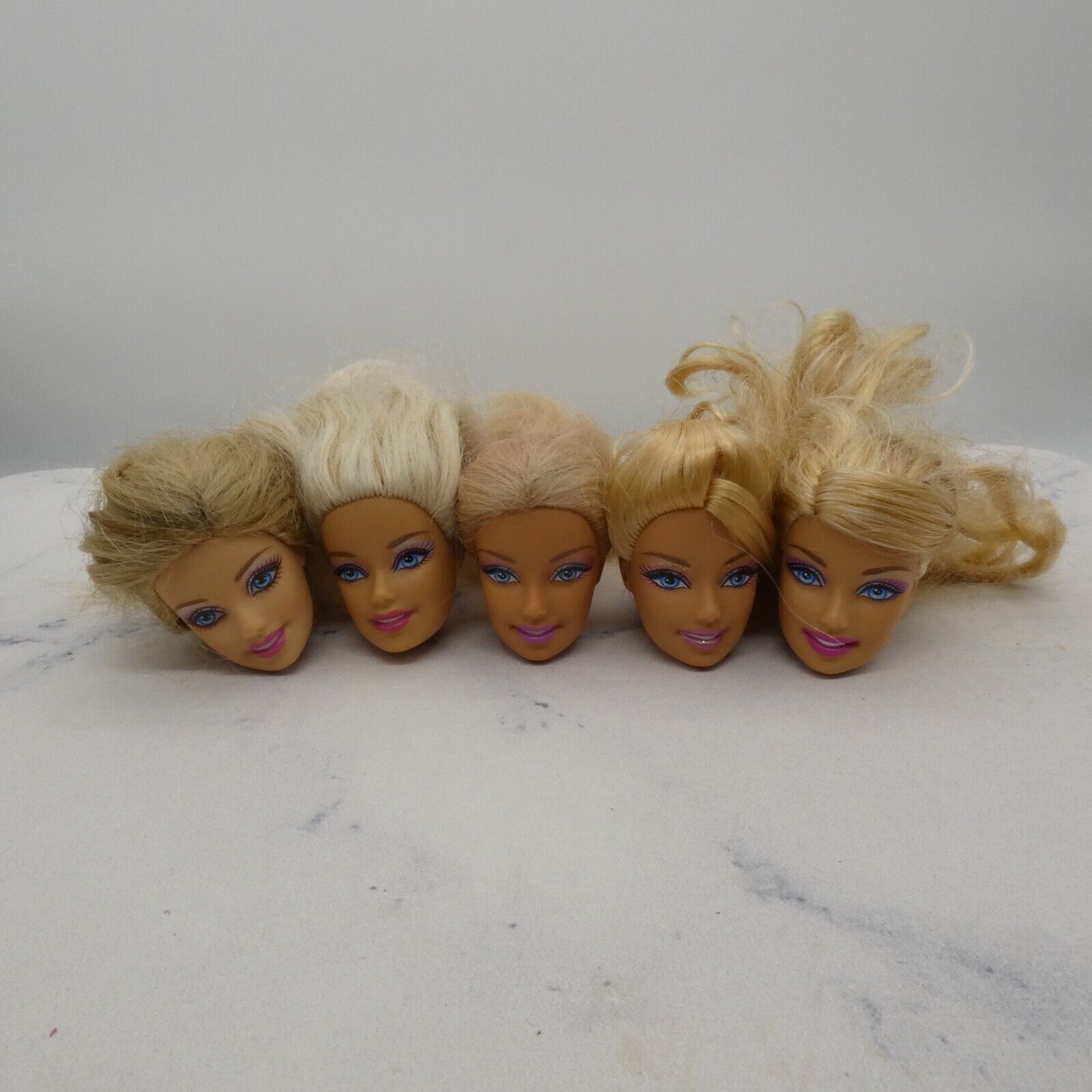 Barbie Doll Head Lot of 5 Heads CEO Generation Girl Face Blonde Blue Eyes JY16