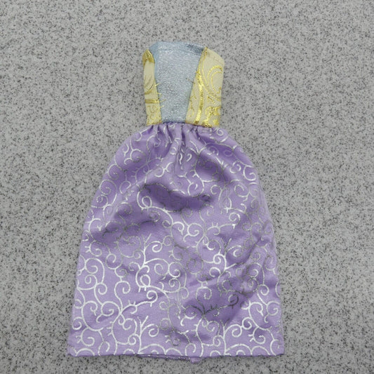 Barbie Doll Size Dress Sweetheart Strapless Bodice Purple Gown Skirt Shimmer