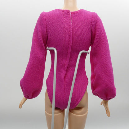 Barbie Doll Bodysuit Pink Magenta Long Sleeve Fits Bellybutton Fashionistas Tall