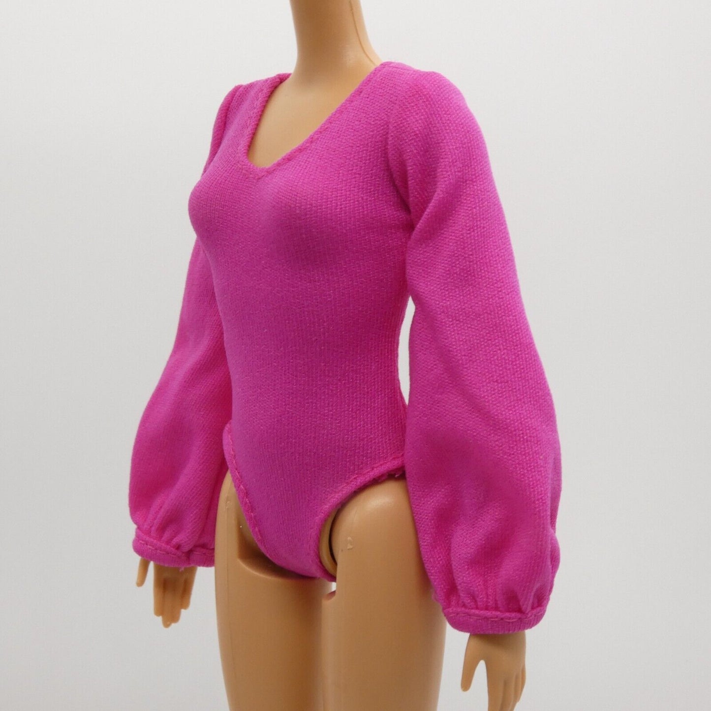 Barbie Doll Bodysuit Pink Magenta Long Sleeve Fits Bellybutton Fashionistas Tall