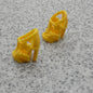 Barbie Doll Size Shoes High Heel Yellow Sandals Open Toe Stars Straps B1 Clone