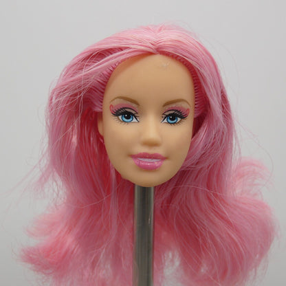 Barbie Fairy Doll Head Pink Hair Blue Eyes Glitter 2008 Mattel N5685