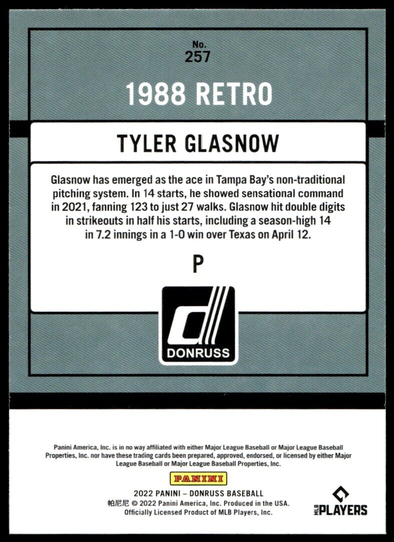 2022 Donruss #257 Tyler Glasnow Near Mint