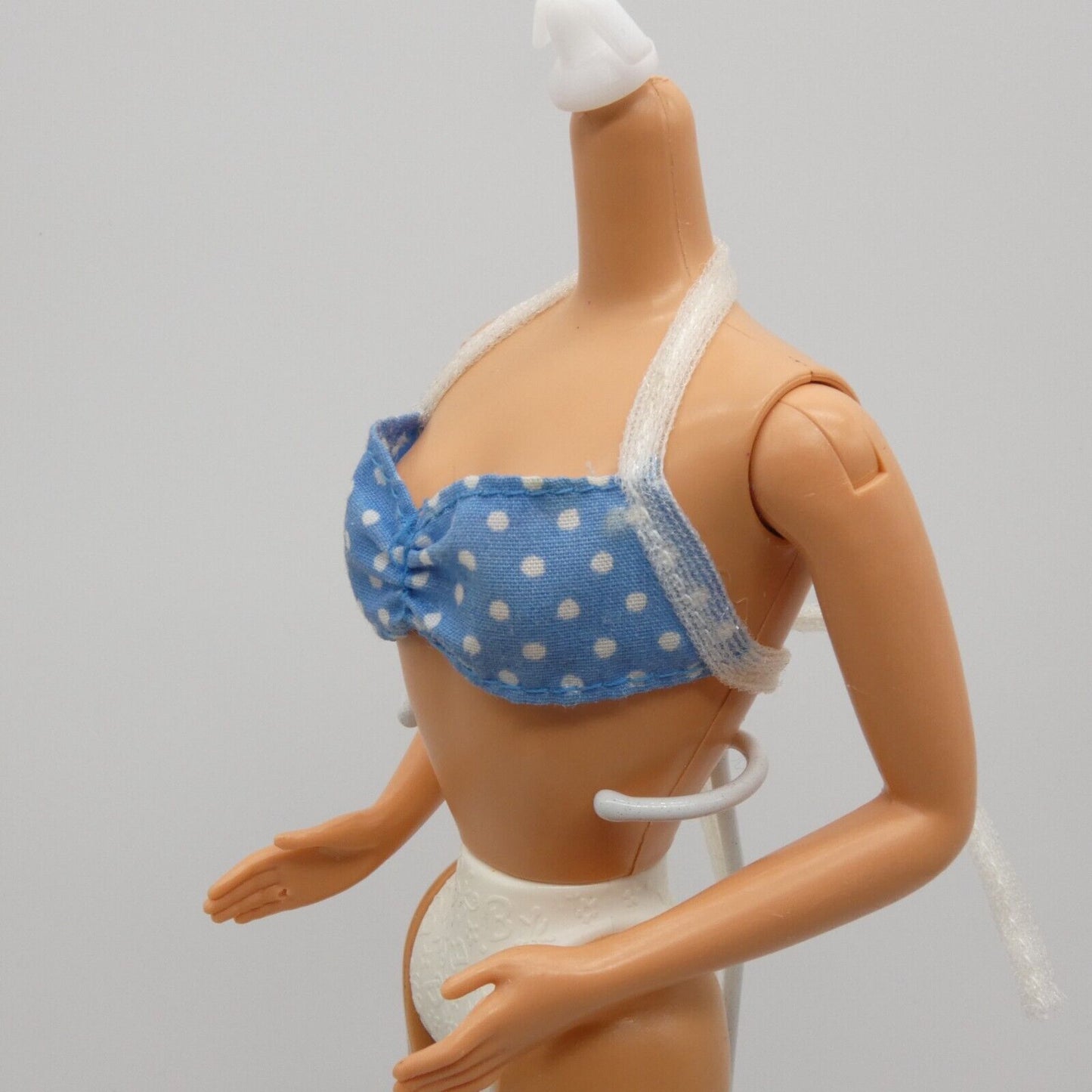 Barbie Club California Doll Bikini Top Only Blue Polka Dot Halter 1987 4439