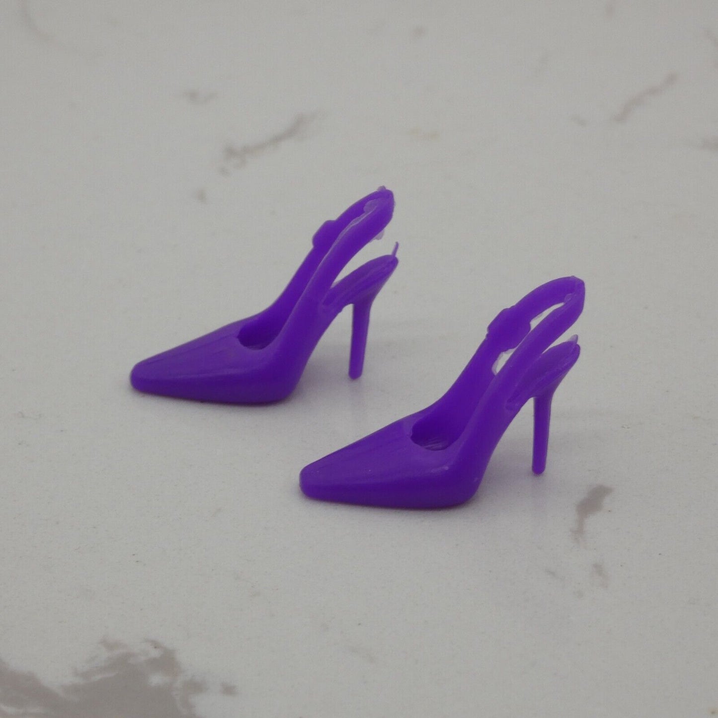 Barbie Doll Size Shoes High Heel Purple Closed Pointed Toe Fit Model Muse Clone