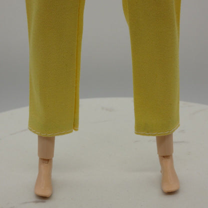 Barbie Doll Size Pants Yellow Slacks Chinos Ankle Trousers Fit Made To Move