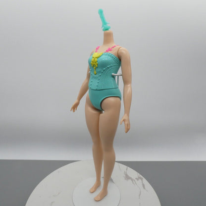 Barbie Dreamtopia Curvy Doll Body Only Turquoise Aqua Molded Bodysuit 2020 GJK16