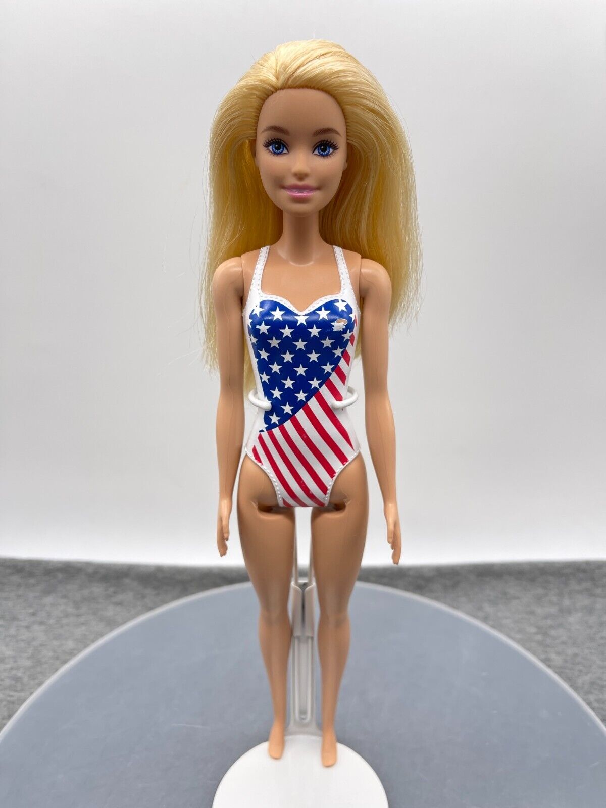 Barbie Beach Doll Millie Face Stars Stripes Swimsuit Straight Arms HDK51 Mattel