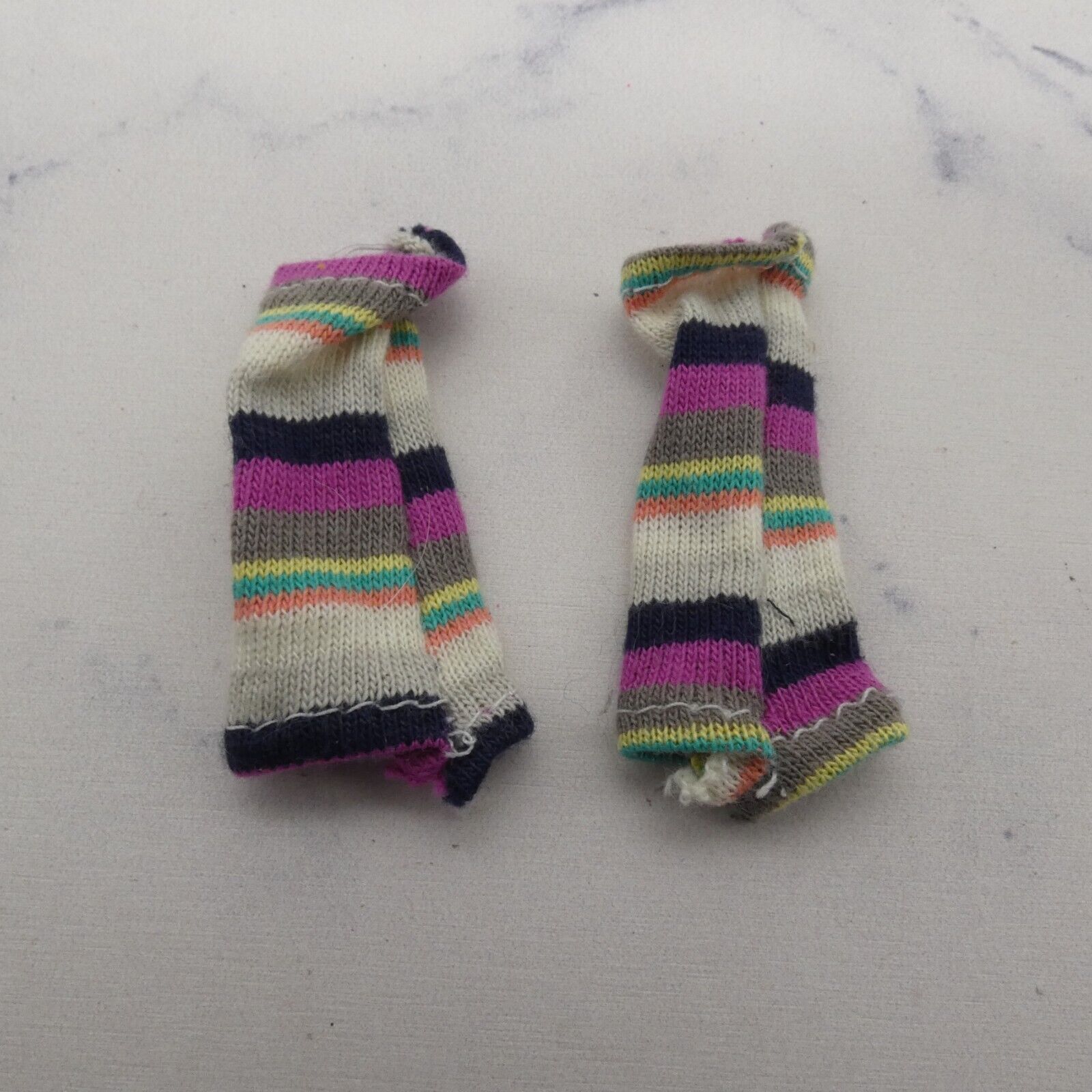 Barbie Doll Size Leg Warmers Socks Tights Multicolor Striped