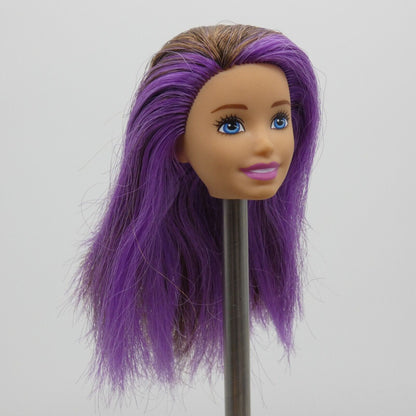 Barbie Skipper Doll Head Brown Hair Purple Eyes Light Skin FJB00 Mattel 2018