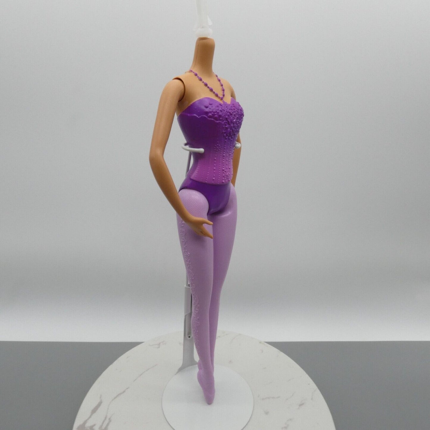 Barbie Ballerina Doll Body Purple Molded Bodysuit Leggings Shoes 2015 DHM43