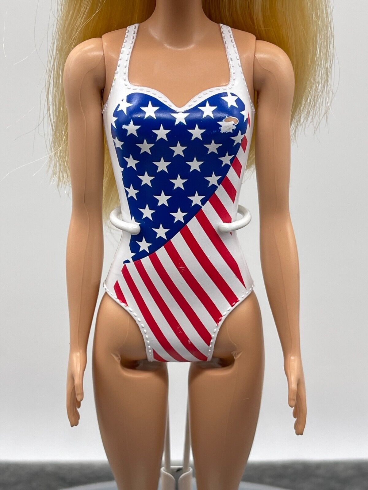 Barbie Beach Doll Millie Face Stars Stripes Swimsuit Straight Arms HDK51 Mattel