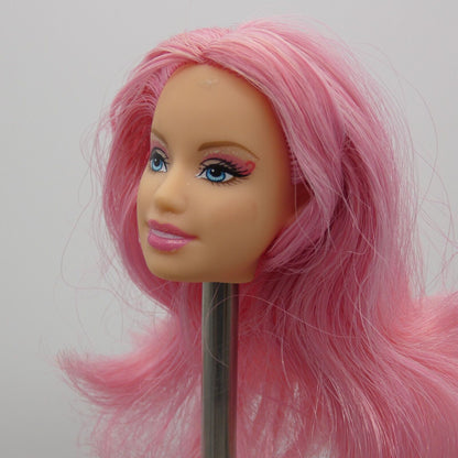 Barbie Fairy Doll Head Pink Hair Blue Eyes Glitter 2008 Mattel N5685