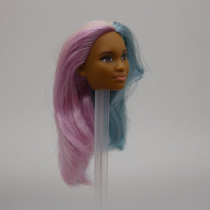 Barbie Fashionistas 42 Doll Head Only AA Grace Mbili Purple Blue Hair 2016 DTF05