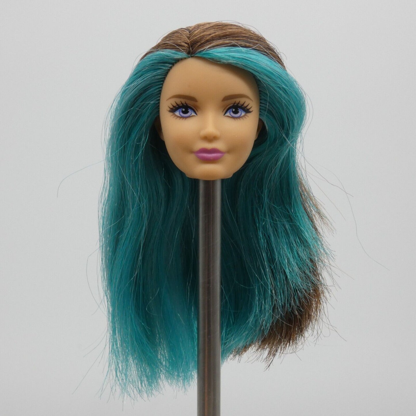 Barbie Closed Mouth Skipper Doll Head Brown Blue Hair Puppy Chase 2016 DMB27