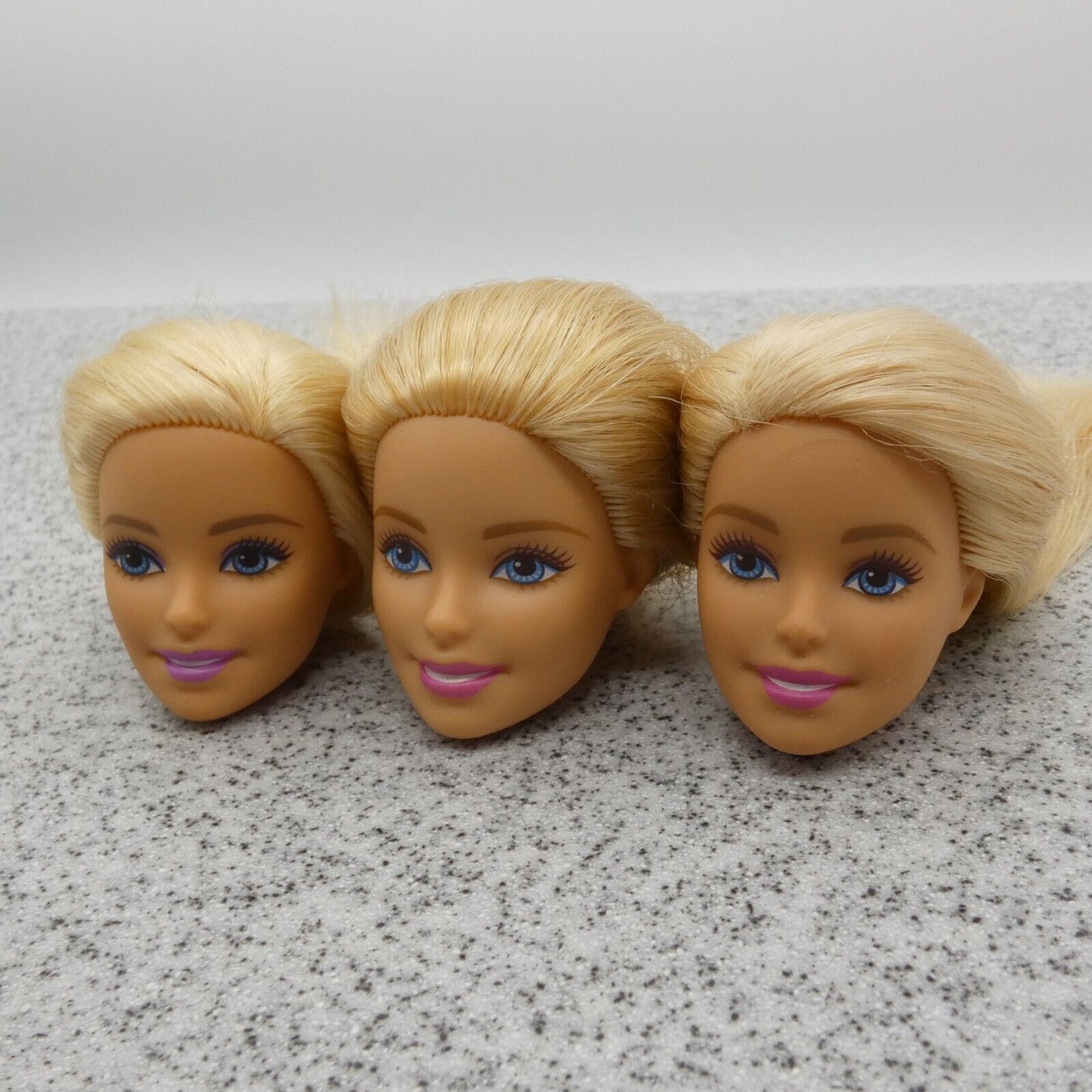 Barbie Doll Head Lot of 3 Millie Face Blonde Blue Eyes Medium Light Skin J294