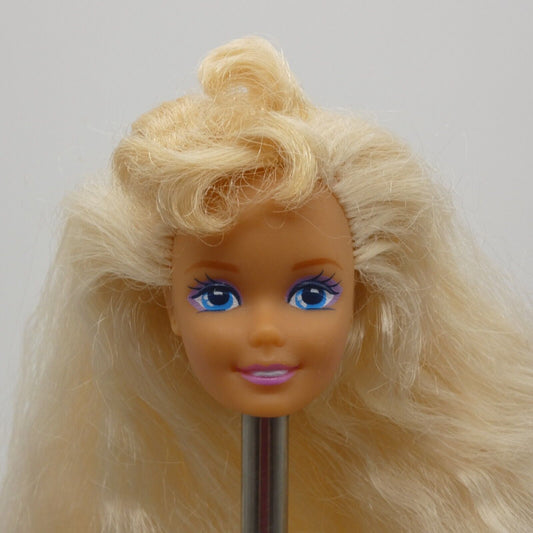 Barbie And The All Stars Aerobics Star Doll Head 1990 Blonde Crimped Hair 9099