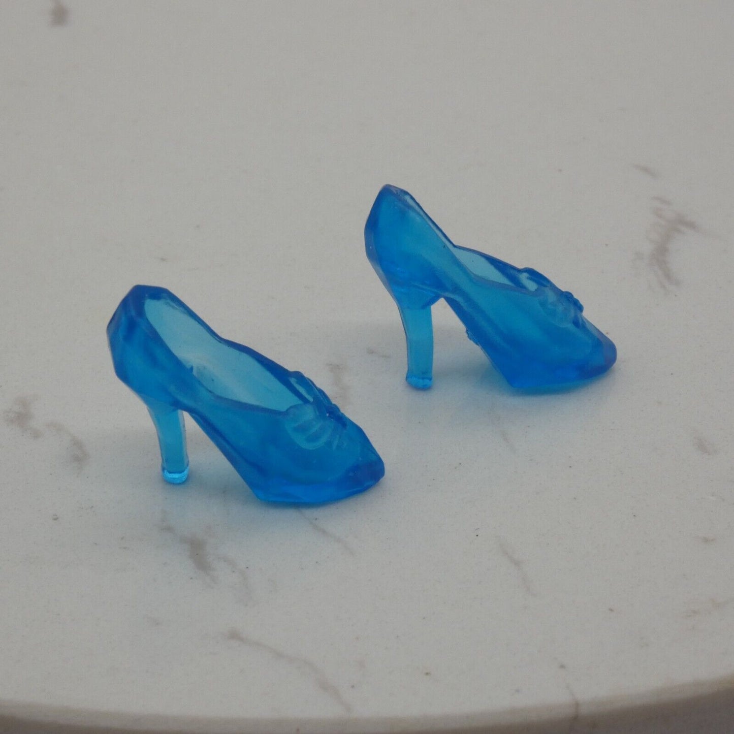 Barbie Doll Size Shoes High Heel Blue Crystal Closed Toe Pumps Princess Clone