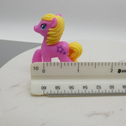 My Little Pony Miniature Pink With Yellow Molded Hair Stars Unmarked