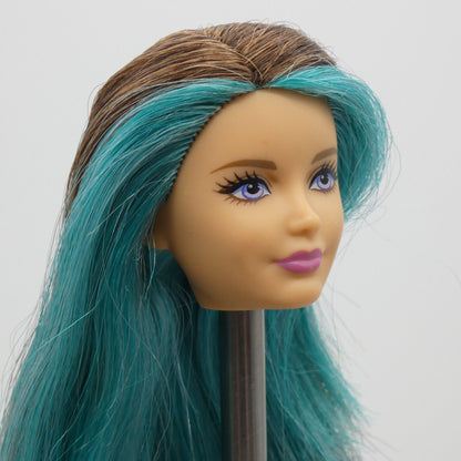 Barbie Closed Mouth Skipper Doll Head Brown Blue Hair Puppy Chase 2016 DMB27